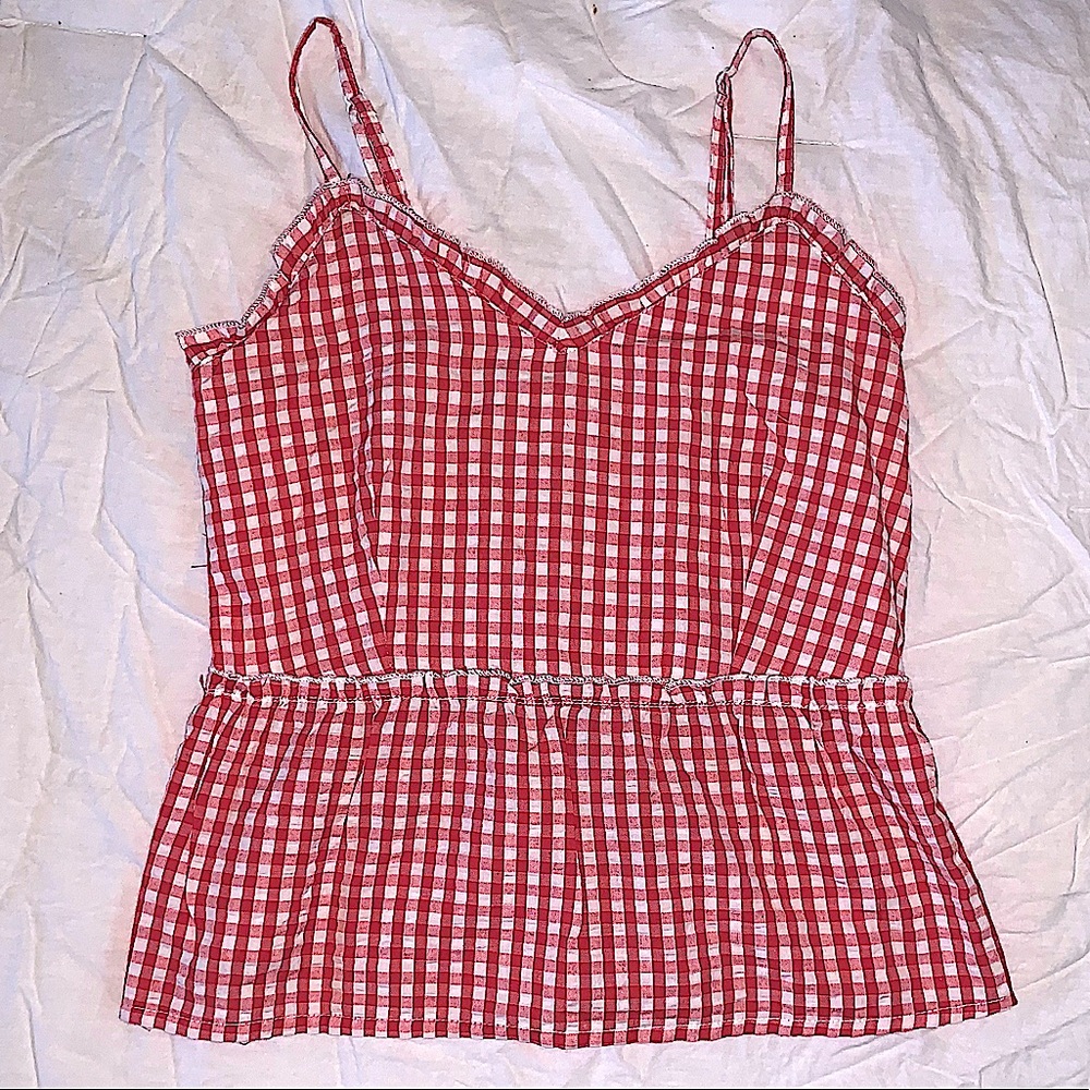 Gingham Peplum Tank